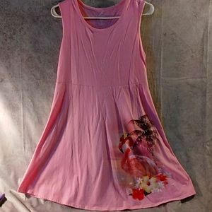 Pink flamingo girls dress size 14-16 plus